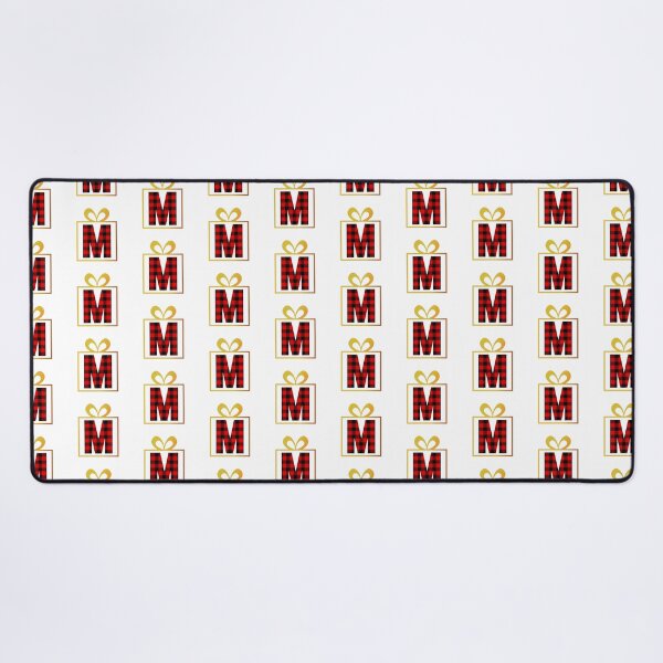 Item preview, Christmas Buffalo Plaid Letter M designed and sold by Coffee Lifestyle.