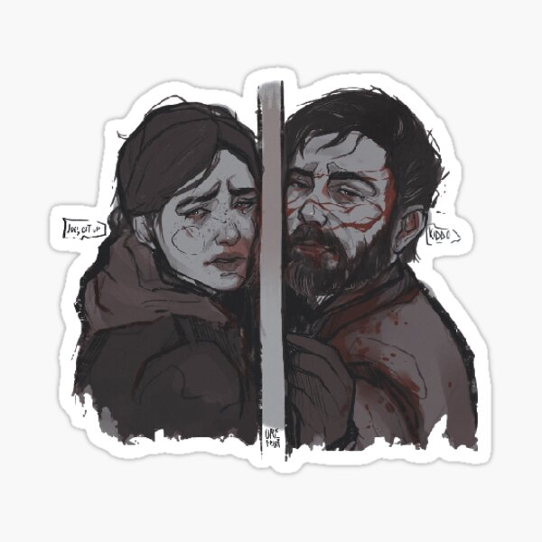 Ellie And Joel Death Shot - The Last Of Us 2 Art Design Sticker