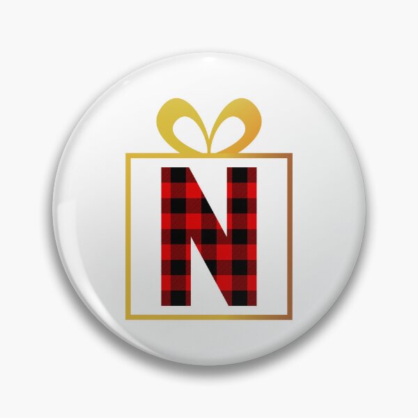 Item preview, Christmas Buffalo Plaid Letter N designed and sold by Coffee Lifestyle.