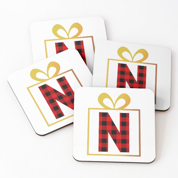 Item preview, Christmas Buffalo Plaid Letter N designed and sold by Coffee Lifestyle.