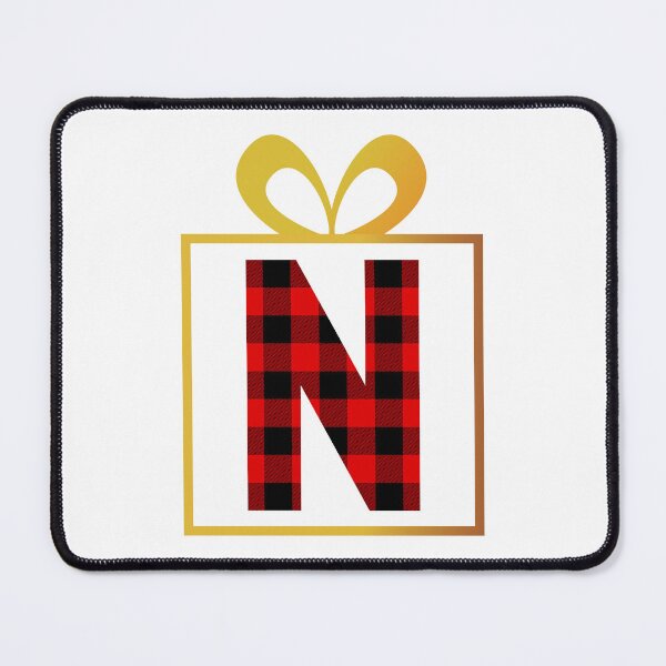 Item preview, Christmas Buffalo Plaid Letter N designed and sold by Coffee Lifestyle.