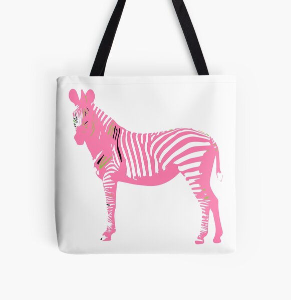 Le zèbre rose Tote bag doublé