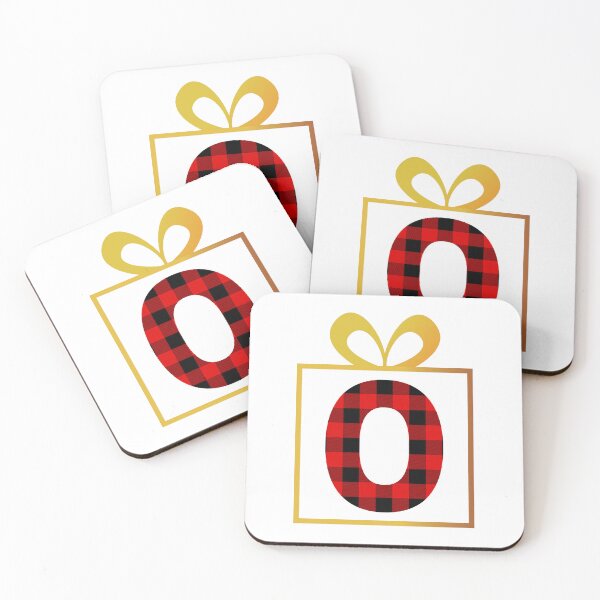 Item preview, Christmas Buffalo Plaid Letter O designed and sold by Coffee Lifestyle.