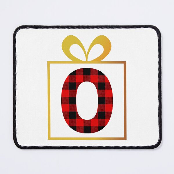 Item preview, Christmas Buffalo Plaid Letter O designed and sold by Coffee Lifestyle.