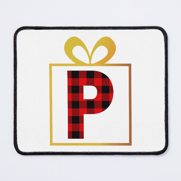 Item preview, Christmas Buffalo Plaid Letter P designed and sold by Coffee Lifestyle.
