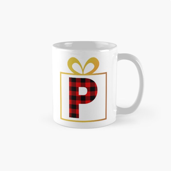 Artikelvorschau, Weihnachts-Büffel-Plaid-Buchstabe P entworfen und verkauft von Coffee Lifestyle.