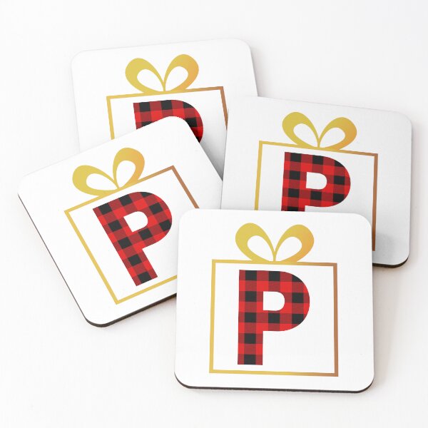 Artikelvorschau, Weihnachts-Büffel-Plaid-Buchstabe P entworfen und verkauft von Coffee Lifestyle.