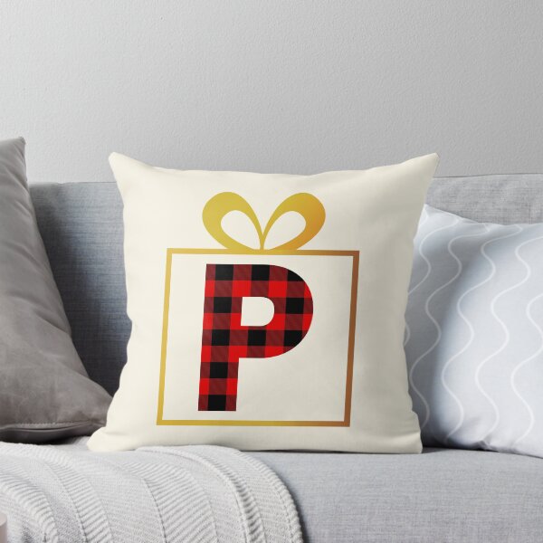 Item preview, Christmas Buffalo Plaid Letter P designed and sold by Coffee Lifestyle.