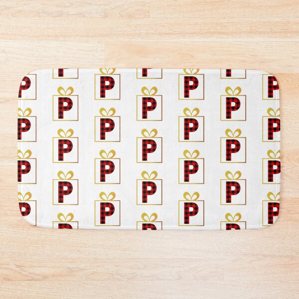 Item preview, Christmas Buffalo Plaid Letter P designed and sold by Coffee Lifestyle.