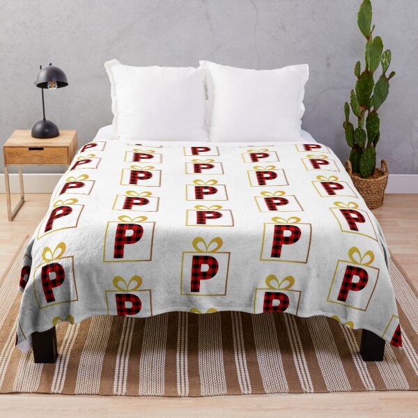 Item preview, Christmas Buffalo Plaid Letter P designed and sold by Coffee Lifestyle.