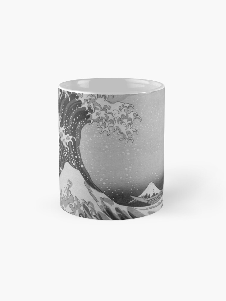 Alternate view of Black and White Japanese Great Wave off Kanagawa by Hokusai Mug