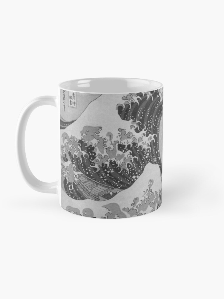 Alternate view of Black and White Japanese Great Wave off Kanagawa by Hokusai Mug
