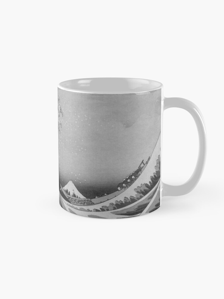 Alternate view of Black and White Japanese Great Wave off Kanagawa by Hokusai Mug