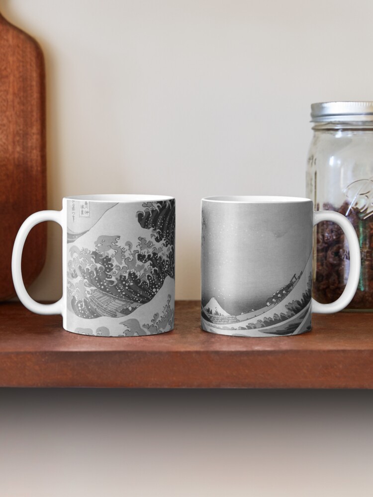 Alternate view of Black and White Japanese Great Wave off Kanagawa by Hokusai Mug