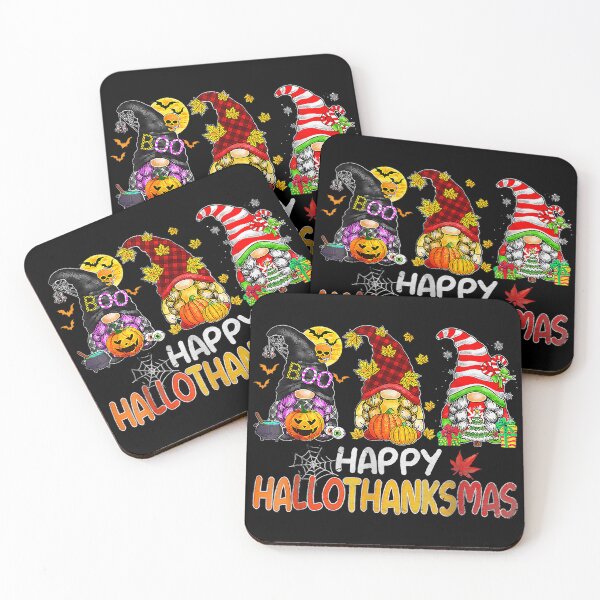 Item preview, Happy HalloThanksMas Gnomes Halloween Thanksgiving Christmas designed and sold by IsraelCastro.