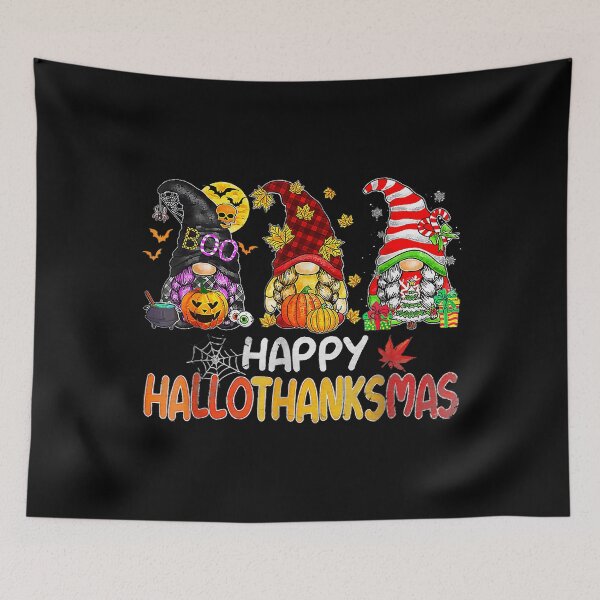 Item preview, Happy HalloThanksMas Gnomes Halloween Thanksgiving Christmas designed and sold by IsraelCastro.