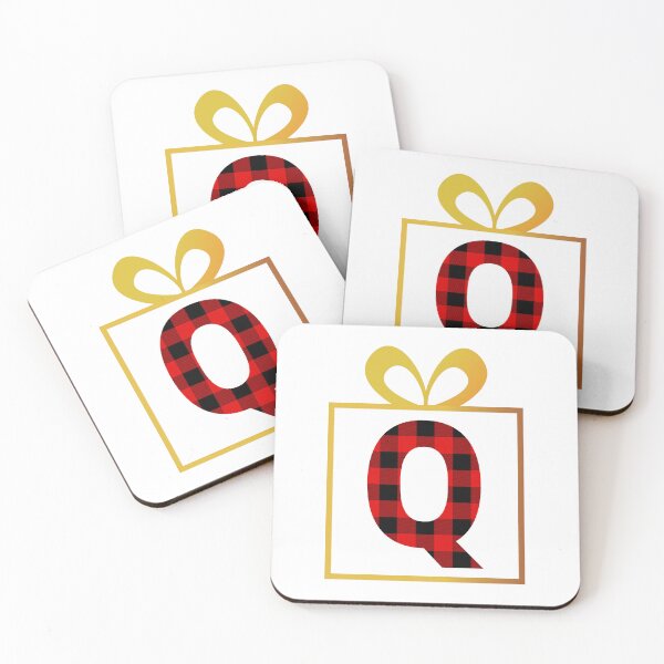Item preview, Christmas Buffalo Plaid Letter Q designed and sold by Coffee Lifestyle.