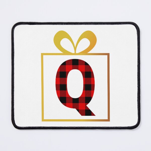 Item preview, Christmas Buffalo Plaid Letter Q designed and sold by Coffee Lifestyle.