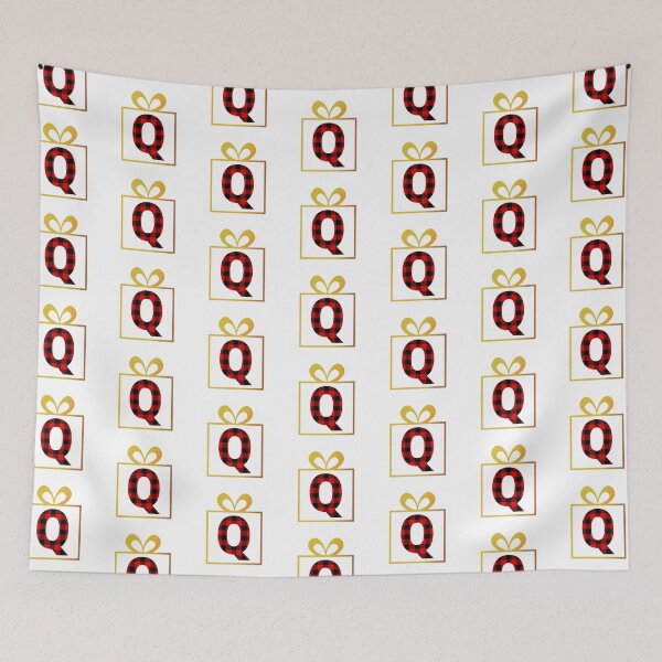 Item preview, Christmas Buffalo Plaid Letter Q designed and sold by Coffee Lifestyle.