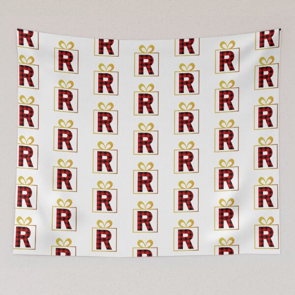 Item preview, Christmas Buffalo Plaid Letter R designed and sold by Coffee Lifestyle.