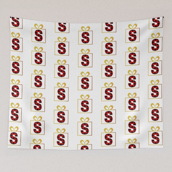 Item preview, Christmas Buffalo Plaid Letter S designed and sold by Coffee Lifestyle.