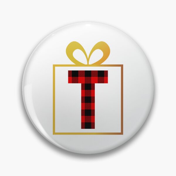 Item preview, Christmas Buffalo Plaid Letter T designed and sold by Coffee Lifestyle.