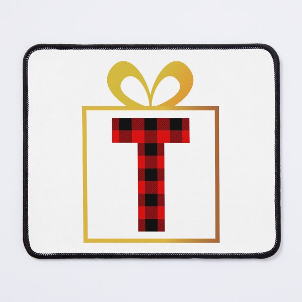 Item preview, Christmas Buffalo Plaid Letter T designed and sold by Coffee Lifestyle.