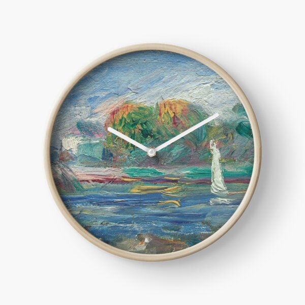The Blue River Oil Painting by Auguste Renoir Clock