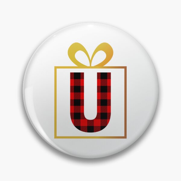 Item preview, Christmas Buffalo Plaid Letter U designed and sold by Coffee Lifestyle.