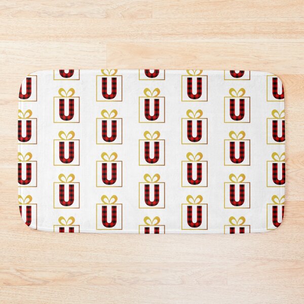Item preview, Christmas Buffalo Plaid Letter U designed and sold by Coffee Lifestyle.
