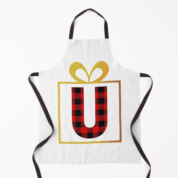 Item preview, Christmas Buffalo Plaid Letter U designed and sold by Coffee Lifestyle.
