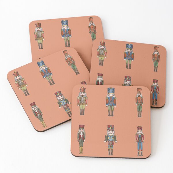 Item preview, Group of Vintage Nutcrackers Figures on a Copper Color Background designed and sold by Beneficial Art.