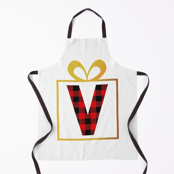 Item preview, Christmas Buffalo Plaid Letter V designed and sold by Coffee Lifestyle.