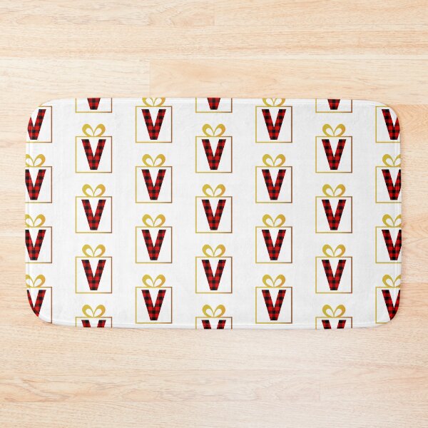 Item preview, Christmas Buffalo Plaid Letter V designed and sold by Coffee Lifestyle.