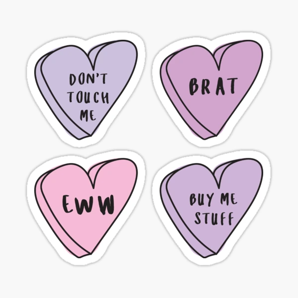 BRAT 4-PACK ♡ Sassy Conversation Heart 