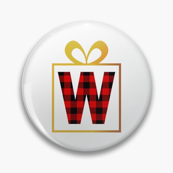 Item preview, Christmas Buffalo Plaid Letter W designed and sold by Coffee Lifestyle.
