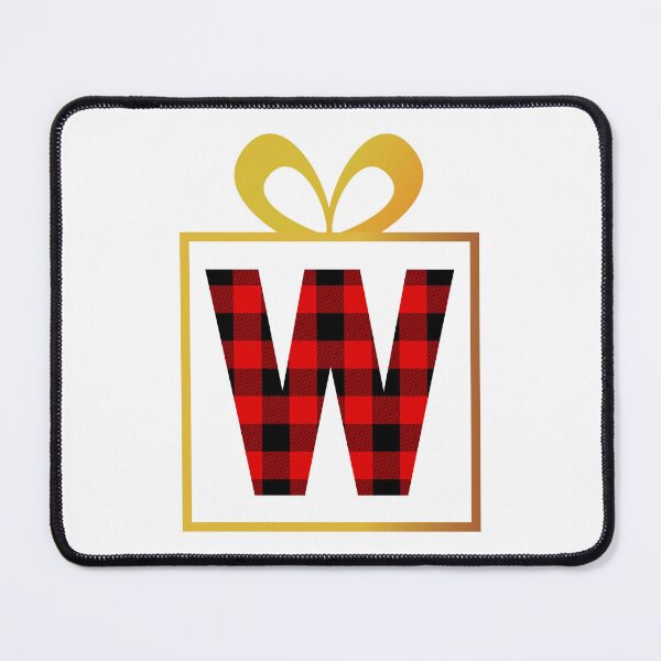 Item preview, Christmas Buffalo Plaid Letter W designed and sold by Coffee Lifestyle.