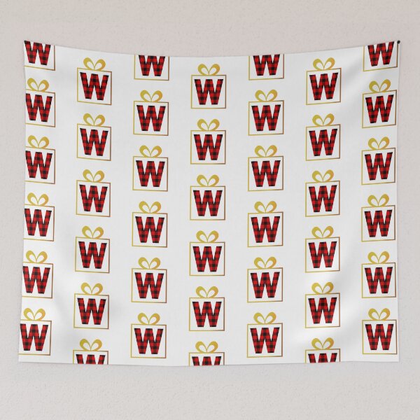 Item preview, Christmas Buffalo Plaid Letter W designed and sold by Coffee Lifestyle.
