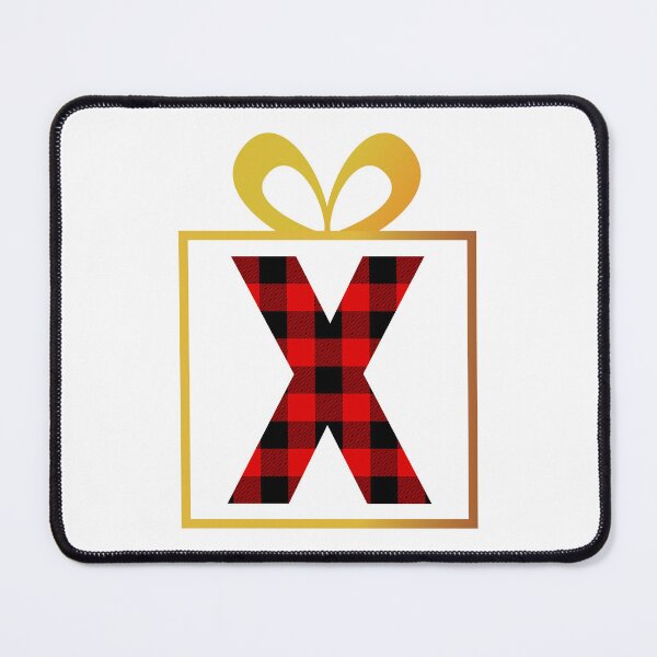 Item preview, Christmas Buffalo Plaid Letter X designed and sold by Coffee Lifestyle.