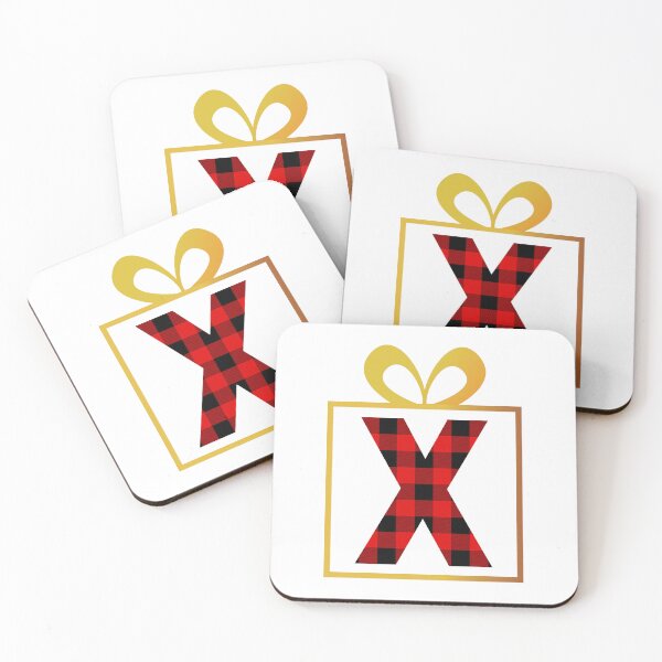 Item preview, Christmas Buffalo Plaid Letter X designed and sold by Coffee Lifestyle.