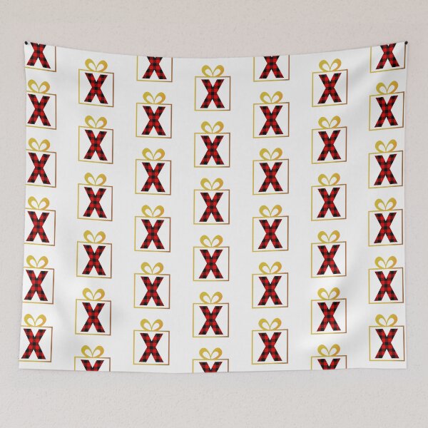 Item preview, Christmas Buffalo Plaid Letter X designed and sold by Coffee Lifestyle.