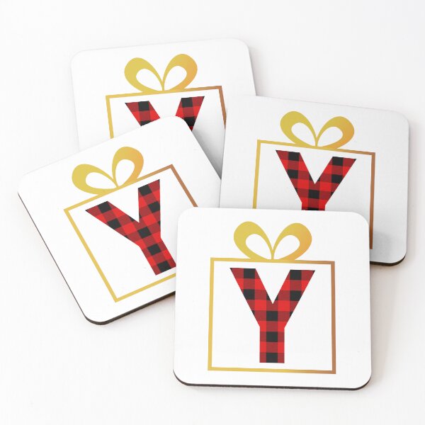 Item preview, Christmas Buffalo Plaid Letter Y designed and sold by Coffee Lifestyle.
