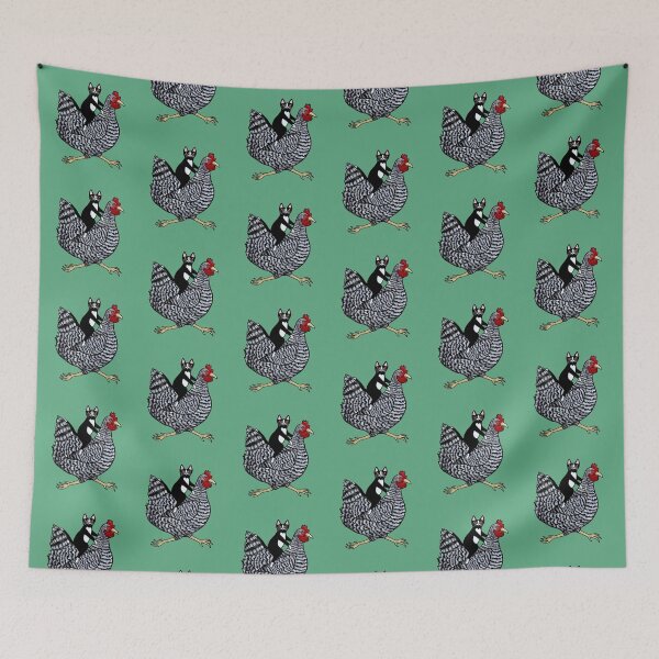 Item preview, Cat Riding a Chicken designed and sold by KilkennyCat Art.