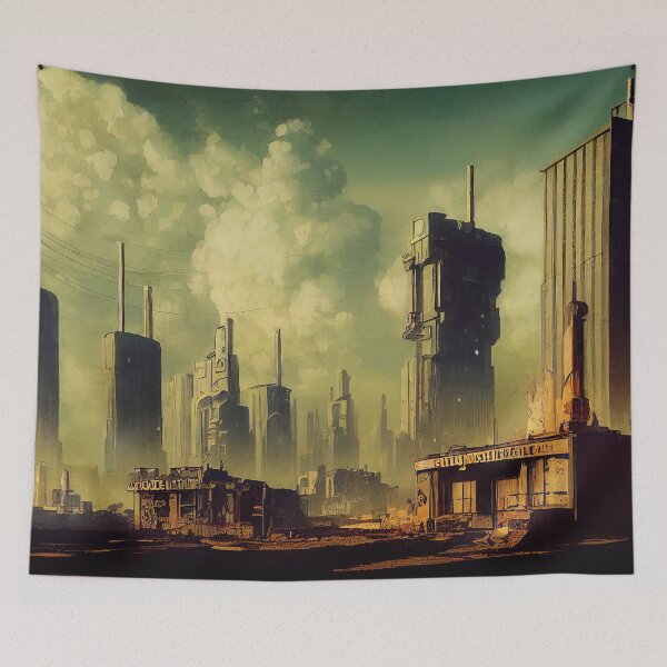 Item preview, Atom Punk Cityscape designed and sold by AM FineArtPrints.