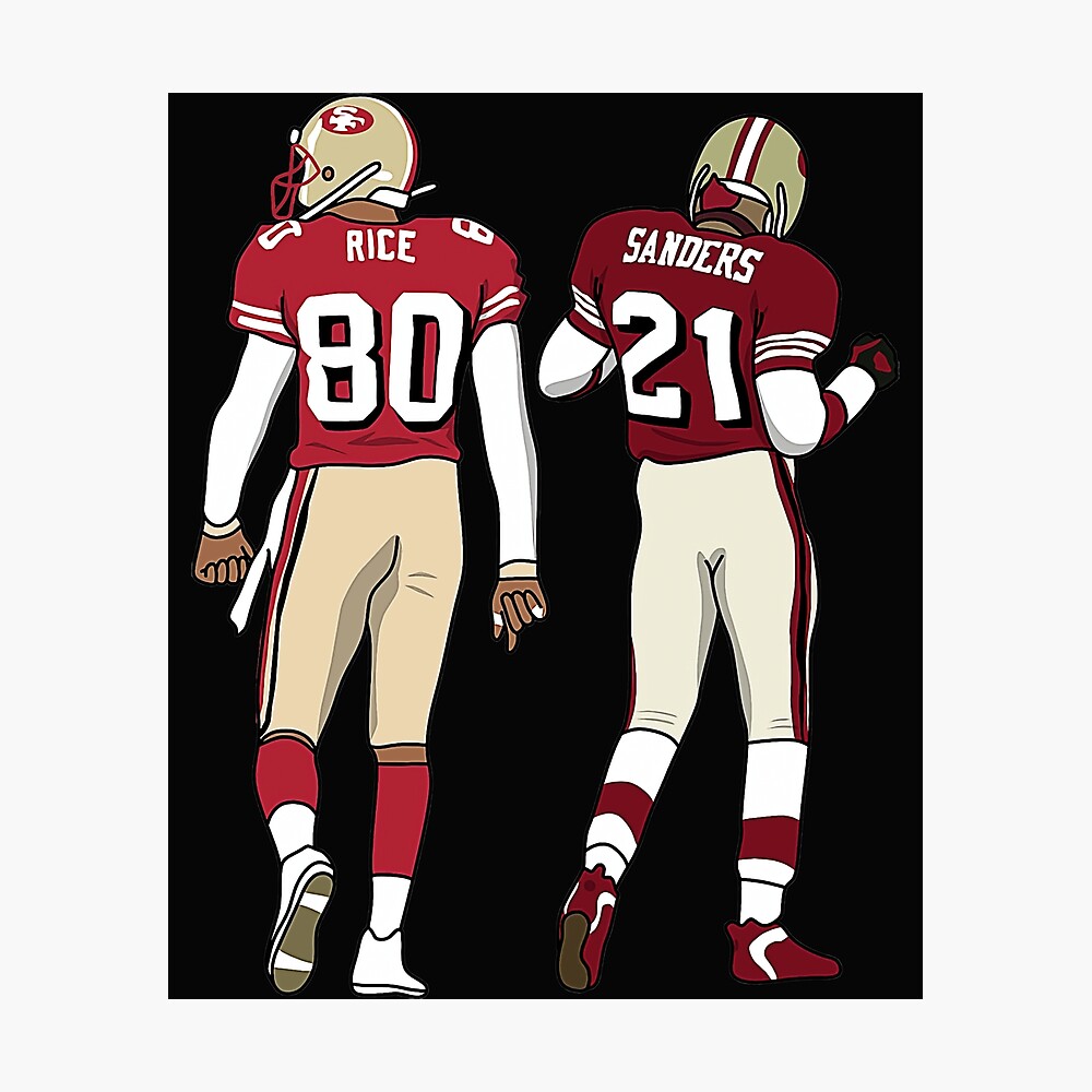 Deion Sanders Jerry Rice Poster Dallas Cowboys vs 49ers Football Drawing  Art