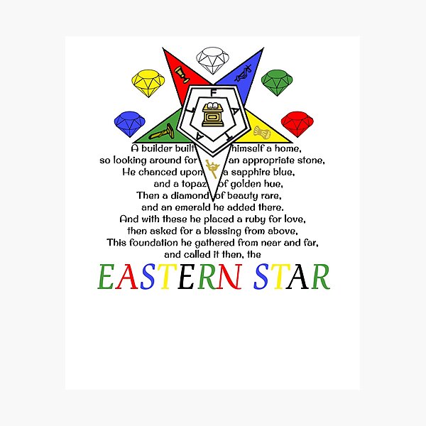 OES Order Of The Eastern Star Logo Sisterhood Keep Your Head High  Photographic Print for Sale by TopTeeShop