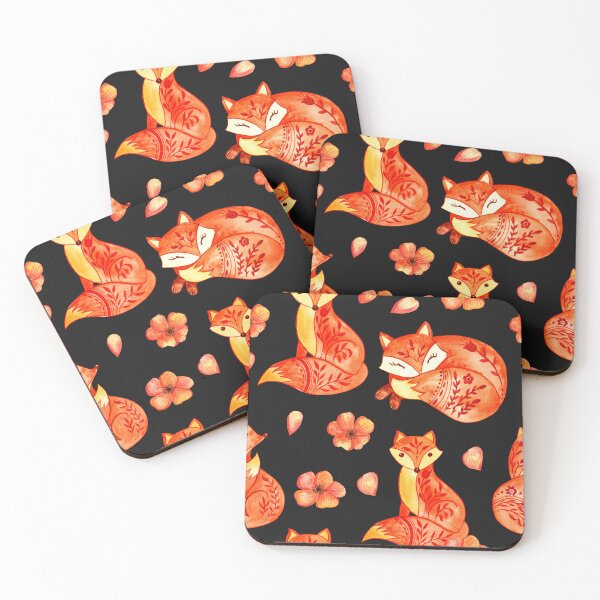 Item preview, Happy fox woodland pattern designed and sold by pinkyfish1010.