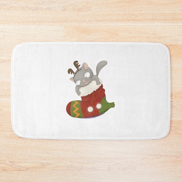 Item preview, Christmas cute kitten in Christmas stocking designed and sold by PotaninaArt.