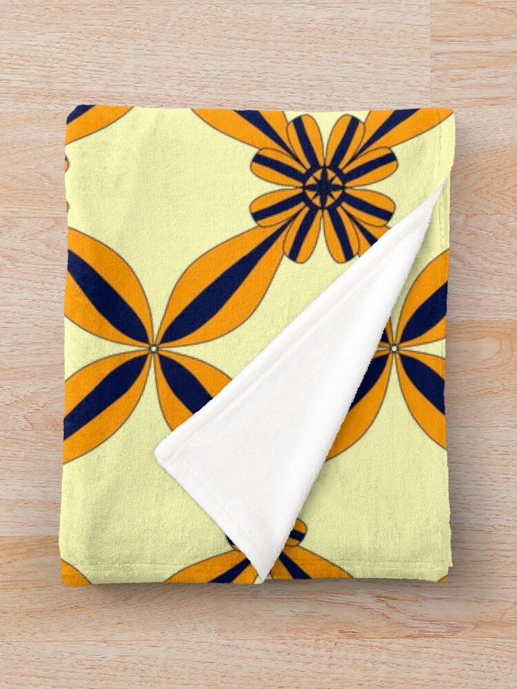 Thumbnail 3 of 6, Throw Blanket, Geometric Flower Style Pattern designed and sold by patternologyy.