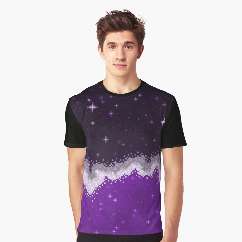 Colorblock Galaxy purple grey white black Graphic T Shirt